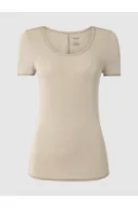Koszulki i topy damskie - T-shirt o kroju personal fit z mieszanki bawełny i elastanu - Schiesser - miniaturka - grafika 1