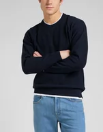 Swetry męskie - Lee Raglan Crew Knit Męski Sweter Klasyczny Logo Navy L83Pkh35-2Xl - miniaturka - grafika 1