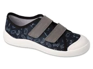 Buty dla chłopców - Trampki kapcie dziecięce chłopięce na rzepy granatowe Befado 772Y001-31 - miniaturka - grafika 1