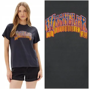 Wrangler GRAPHIC TEE Faded Black czarna koszulka bawełniana damska logo XL - Koszulki i topy damskie Wrangler GRAPHIC TEE Faded Black czarna koszulka bawełniana damska logo XL - Koszulki i topy damskie - miniaturka - grafika 1