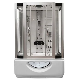 Biała prostokątna kabino wanna z hydromasażem + sauna 145x85 cm MO-09944A-145BS - Kabiny z hydromasażem - miniaturka - grafika 1