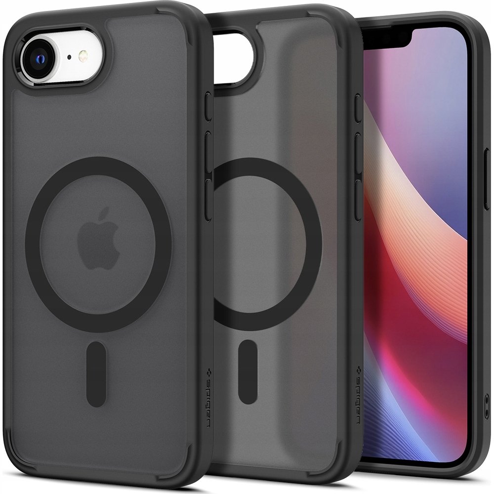Spigen Etui Crystal Hybrid Mag do MagSafe do iPhone 16e, szaro-czarne