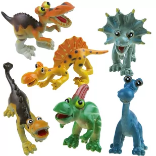 KinderSafe Zwierzęta gumowe DINOZAURY 6 sztuk - QK006 QK006 - Figurki dla dzieci - miniaturka - grafika 1