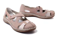 Półbuty damskie - RIEKER 46451-60 beige, półbuty damskie - Rieker - miniaturka - grafika 1