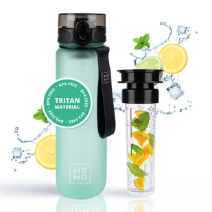 Butelka na wodę MOMO WAY jasno zielona | idealna na podróż | BPA free | Tritan 1L - Shakery i bidony sportowe Butelka na wodę MOMO WAY jasno zielona | idealna na podróż | BPA free | Tritan 1L - Shakery i bidony sportowe - miniaturka - grafika 1