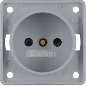 Gniazdka elektryczne - Hager Polo Integro Flow Gniazdo b/u z przesłonami styków szary mat 961942506 961942506 - miniaturka - grafika 1