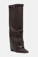 Kozaki damskie - Steve Madden kozaki Corenne damskie kolor brązowy na koturnie 11003418 - miniaturka - grafika 1