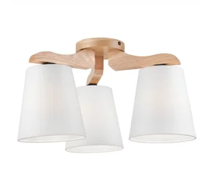 Żyrandol natynkowy ANDREA 3xE27/60W/230V dąb/biały - Lampy sufitowe - miniaturka - grafika 1