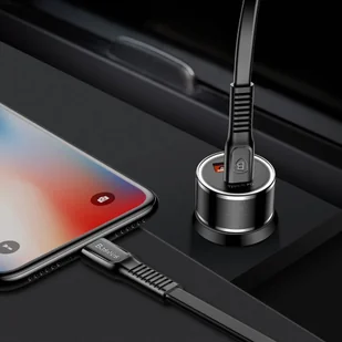 Baseus Small Screw inteligentna ładowarka samochodowa z portami USB Quick Charge 3.0 QC 3.0 i USB-C PD 36W czarny (CAXLD-A01) - Ładowarki samochodowe - miniaturka - grafika 5