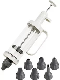 Dr. Oetker Strzykawka w kolorze biało-szarym do dekoracji - 200 ml - Formy do ciast - miniaturka - grafika 1