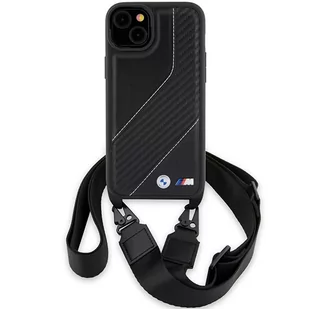 BMW BMHCP15S23PSCCK iPhone 15 / 14 / 13 czarny/black hardcase M Edition Carbon Stripe & Strap - Etui i futerały do telefonów - miniaturka - grafika 2