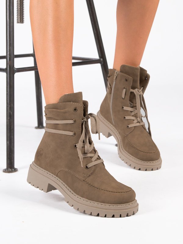 Rieker Trzewiki Damskie Beżowe-39