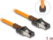 Kable miedziane - Kabel sieciowy Delock RJ45 z funkcją wyszukiwania portu USB Type-C™ Self Tracing Cat.6A S/FTP 1 m pomarańczowy (80405) - miniaturka - grafika 1