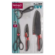 Noże - Lamart LAMART CUT ZESTAW NOŻY + AKCESORIA NOŻYCZKI OBIERAK LT2098 42003753 - miniaturka - grafika 1