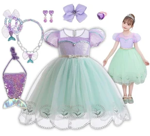 Strój Syrenki Arielka Mała Syrenka Sukienka Kostium Na Bal Karnawał 110 116 Cm Zestaw - Stroje karnawałowe Strój Syrenki Arielka Mała Syrenka Sukienka Kostium Na Bal Karnawał 110 116 Cm Zestaw - Stroje karnawałowe - miniaturka - grafika 1