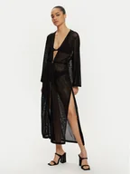 Sukienki - Calvin Klein Swimwear Kimono KW0KW02743 Czarny Relaxed Fit - miniaturka - grafika 1