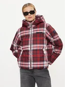 Kurtki damskie - Tommy Hilfiger Kurtka zimowa New York Tartan WW0WW40233 Czerwony Relaxed Fit - miniaturka - grafika 1