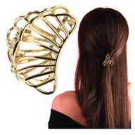 Ozdoby do włosów - Klamra do Włosów Złota Mała Spinka Muszelka Metalowa Lekka i Wytrzymała - miniaturka - grafika 1