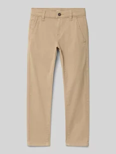 Chinosy o kroju slim fit z mieszanki bawełny - Spodnie i spodenki dla chłopców - miniaturka - grafika 1
