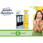 Etykiety do drukarek - Avery ZWECKFORM Etykiety na segregatory; A4 25/op., 192 x 38 mm, białe ZW3 (ZW303) - miniaturka - grafika 1