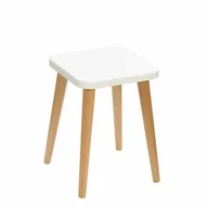 Taborety i hokery - Taboret lub hocker kwadratowy ze sklejki Crystal White, Wykończenie nogi - Dąb olejowany, Wysokość [cm] - 41, Wymiar siedziska [cm] - 30x30 - miniaturka - grafika 1