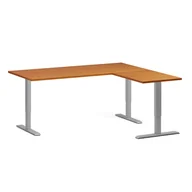 Stoły i stoliki do biura - Stół z regulacją wysokości, 3 silniki, 745 - 1215 mm, narożnik L/P, blat 1800 x 1600 mm, podstawa szara, czereśnia - miniaturka - grafika 1