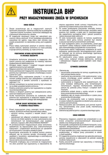 IAI03 INSTRUKCJA BHP PRZY MAGAZYNOWANIU ZBOŻA W SPICHRZACH, PN - PŁYTA PCV 1MM; (245X350MM) - Instrukcje stanowiskowe BHP - miniaturka - grafika 1