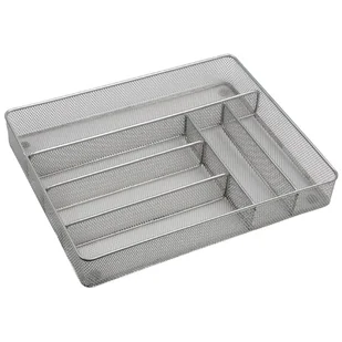 Organizer na sztućce metalowy 6 przegródek 37 x 30,5 cm - Pojemniki kuchenne - miniaturka - grafika 1
