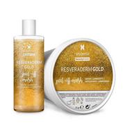 Maseczki do twarzy - Maska-peeling do twarzy Sesderma Resveraderm Gold Peel-Off Mask Puder + Roztwór (8429979461292) - miniaturka - grafika 1