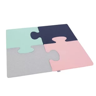 KiddyMoon Piankowe Puzzle do zabawy Kwadrat różowy-miętowy-jasnoszary-granatowy 4 Zabawka mata - Maty edukacyjne - miniaturka - grafika 1