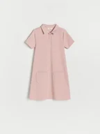 Sukienki i spódniczki dla dziewczynek - Reserved - Sukienka w paski - brudny róż - miniaturka - grafika 1