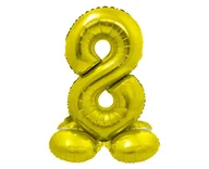 Balony i akcesoria - Godan Balon foliowy stojący cyfra 8 złota - 72 cm - 1 szt. CS-SZL8 - miniaturka - grafika 1