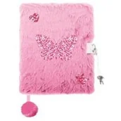 Szkolne artykuły papiernicze - St. Majewski Pamiętnik A5 Włochacz z kłódką My Little Friend Shiny Butterfly 96 kartek - miniaturka - grafika 1