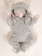 Pajacyki dla niemowląt - Niemowlęcy pajac dresowy szary Nicol,r.68 - miniaturka - grafika 1