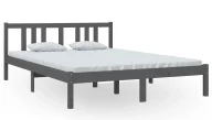 Łóżka - Szare dwuosobowe łóżko z drewna 140x200 cm L3-C16 - miniaturka - grafika 1