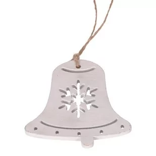 Drewniana ozdoba świąteczna Bell, biały, 8 szt. - Ozdoby bożonarodzeniowe - miniaturka - grafika 1