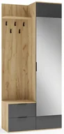 Meble do przedpokoju - Garderoba nowoczesna dąb złoty + antracyt K6-F95 - miniaturka - grafika 1