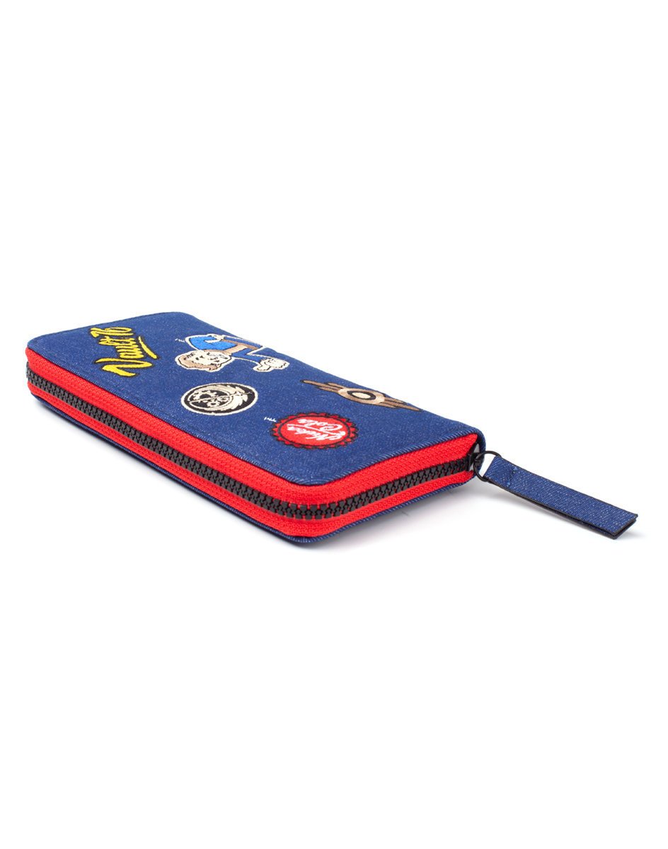 Portfel Damski Fallout - Vault 76 Denim Zip Around Wallet With Patches