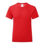Koszulki dla dziewczynek - Koszulka dziewczęca ICONIC z odrywaną metką Fruit of the Loom - Czerwony 7-8 - miniaturka - grafika 1