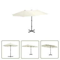 Parasole ogrodowe - The Living Store Parasol ogrodowy na słupku aluminiowym - 460 x 270 cm - piaskowy - Parasol - miniaturka - grafika 1