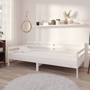 Lumarko Łóżko dzienne z materacem, 90x200 cm, białe, drewno sosnowe - Łóżka - miniaturka - grafika 1
