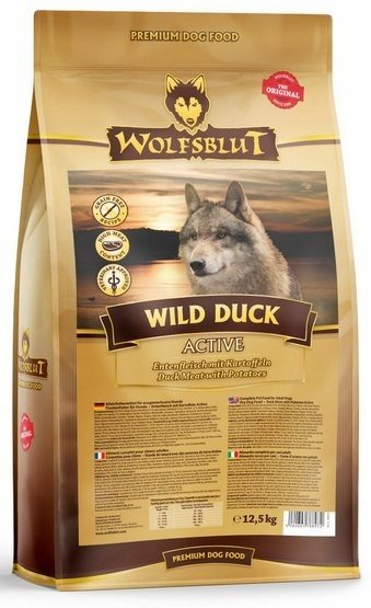 WOLFSBLUT Wild Duck Active sucha karma dla aktywnych psów z kaczką i ziemniakami 12,5 kg -