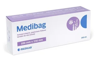 MEDIBAG 100 mm x 230 mm 200 szt. SAMOPRZYLEPNE TOREBKI DO STERYLIZACJI - Urządzenia medyczne - miniaturka - grafika 1