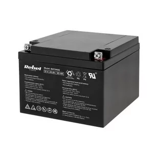 Rebel Akumulator żelowy 12V 24Ah Rebel BAT0406 - Baterie do zasilaczy awaryjnych UPS - miniaturka - grafika 1