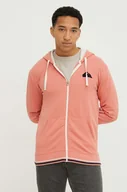 Bluzy męskie - Quiksilver bluza męska kolor różowy z kapturem z aplikacją - miniaturka - grafika 1