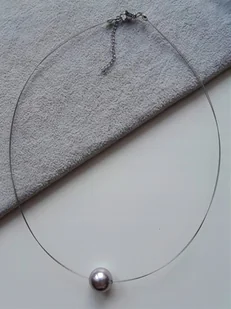 Naszyjnik fioletowo szara perła MAJORKA choker - Naszyjniki - miniaturka - grafika 1