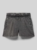 Spodnie i spodenki dla dziewczynek - Szorty z dzianiny dresowej o kroju regular fit z imitacji denimu - miniaturka - grafika 1