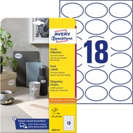 Etykiety do drukarek - Avery Zweckform Etykiety papierowe 63,5x42,3 owalne ZWECKFORM trwałe białe 10 ark 180 etykiet /6242-10/ ZW707 - miniaturka - grafika 1