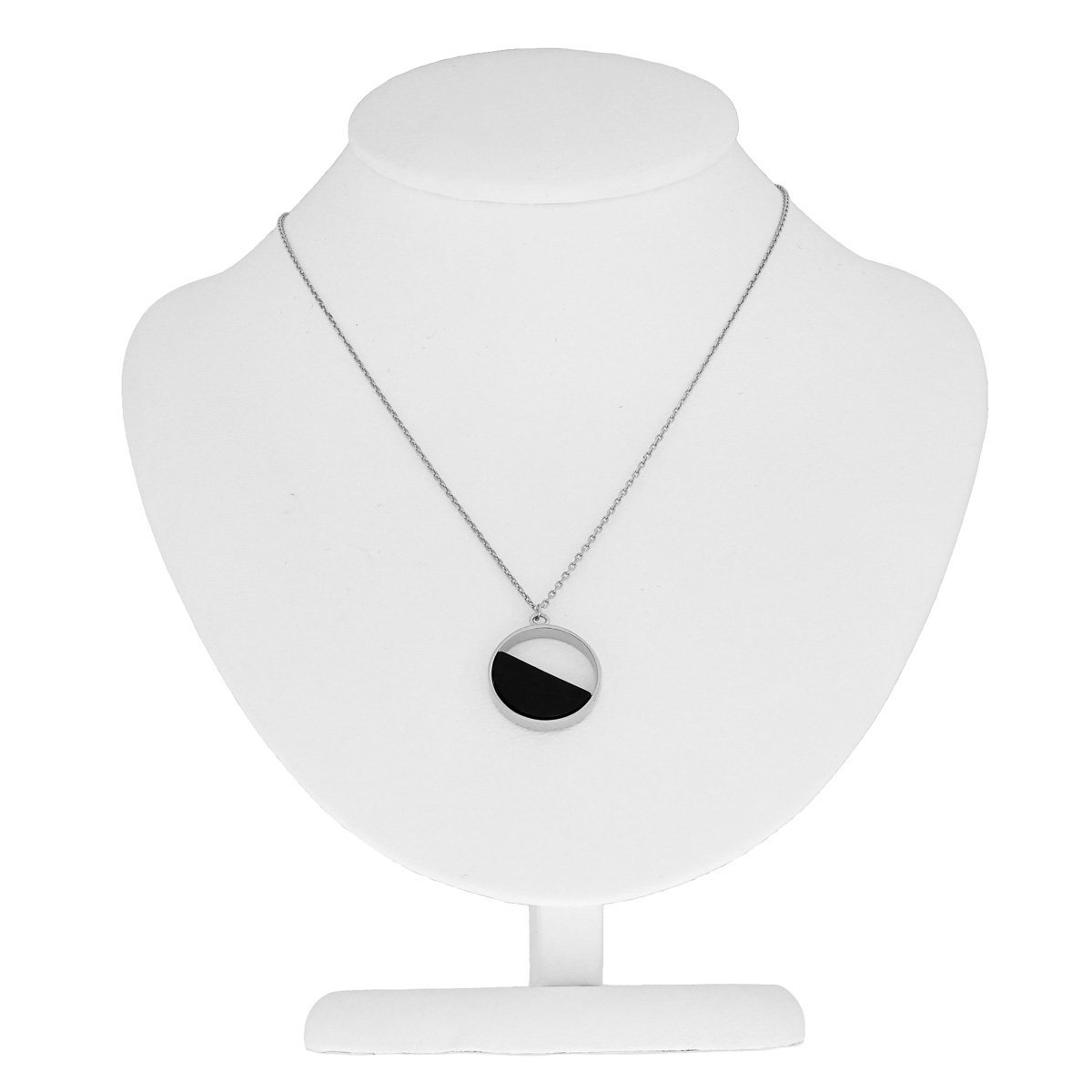Srebrny naszyjnik kółko z onyxem pr. 925