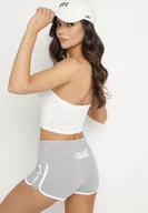 Spodenki damskie - Szare Bawełniane Szorty Dresowe z Lamówką Lirevive - miniaturka - grafika 1